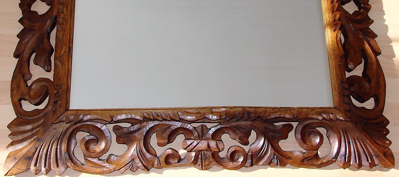 Mirror, dark brown, wood, glass, 1940s - 191861