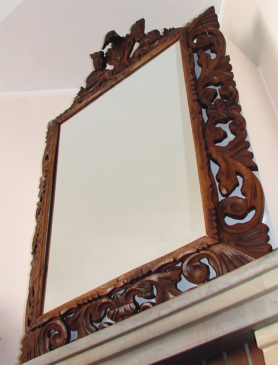 Mirror, dark brown, wood, glass, 1940s - 191867
