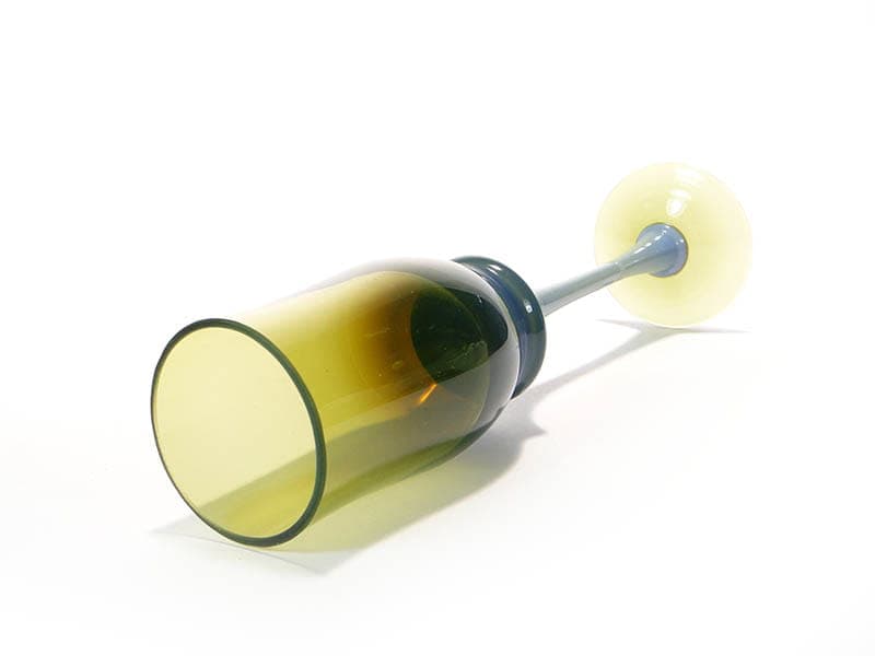 Kielich, ombré żółty-niebieski, szkło, proj. Z. Horbowy, Polska, lata 70. - 191983