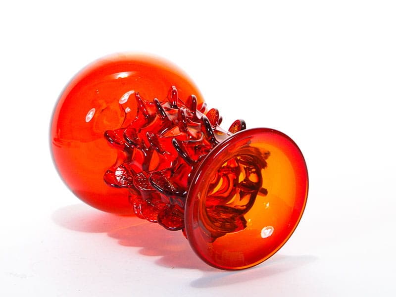 Wazon Panna Młoda, pomarańczowy, szkło, proj. J. Słuczan-Orkusz, Polska, lata 70. - 192004