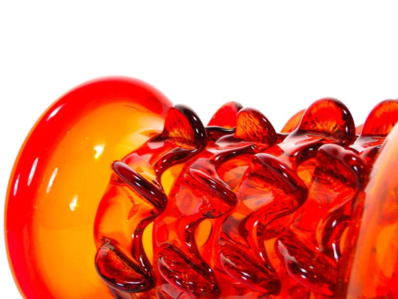 Wazon Panna Młoda, pomarańczowy, szkło, proj. J. Słuczan-Orkusz, Polska, lata 70. - 192006