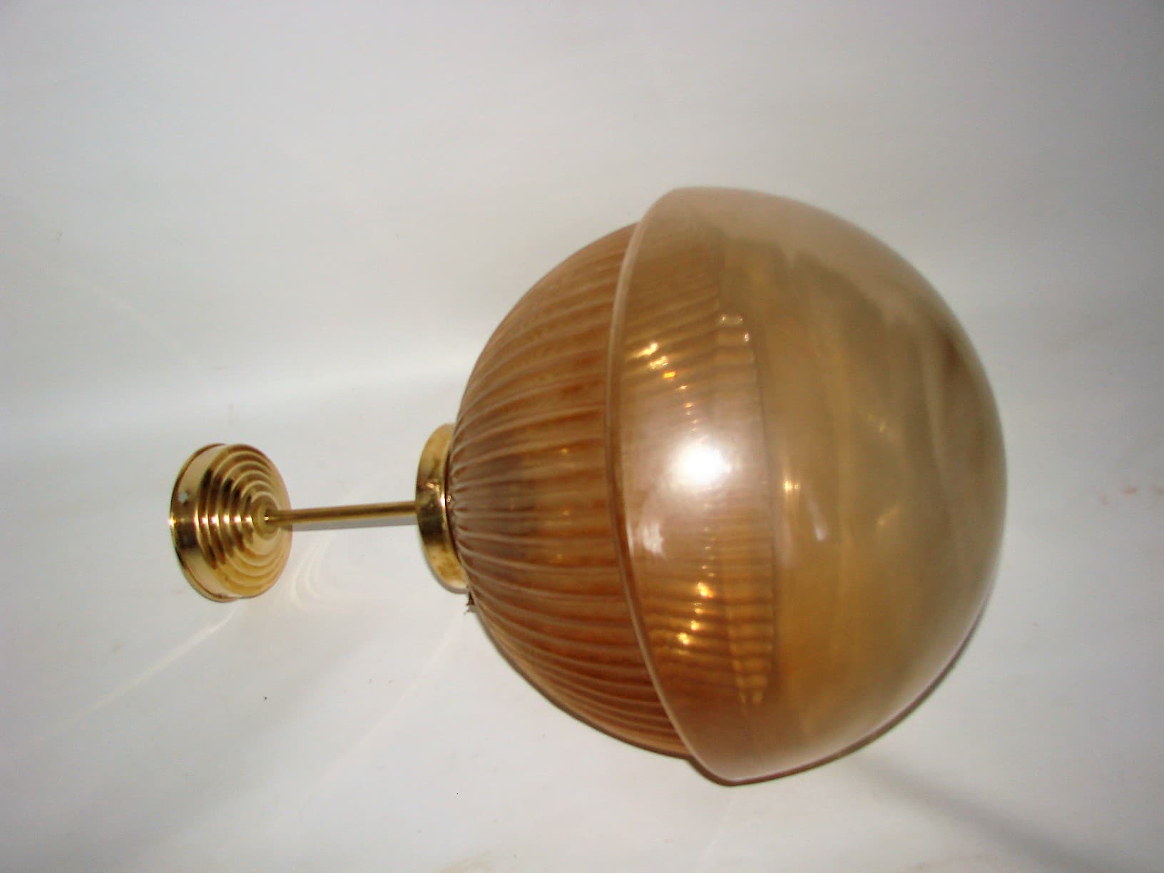 Pendant Lamp Modern, golden, brass, glass, 1970s - 192131