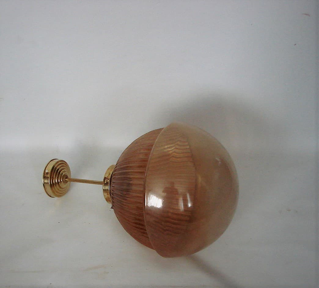 Pendant Lamp Modern, golden, brass, glass, 1970s - 192126