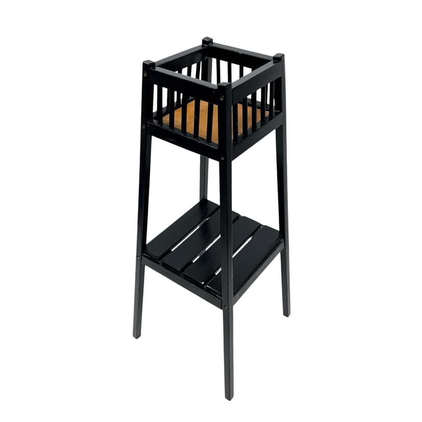 Plant stand, black wood, France, 1960s.