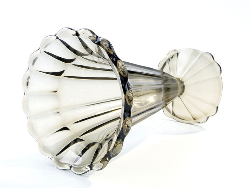 Wazon Art Deco, oliwkowy, szkło, Val Saint Lambert, Belgia, lata 50. - 192163