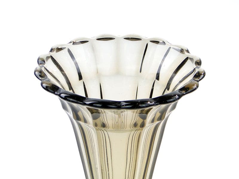 Wazon Art Deco, oliwkowy, szkło, Val Saint Lambert, Belgia, lata 50. - 192167