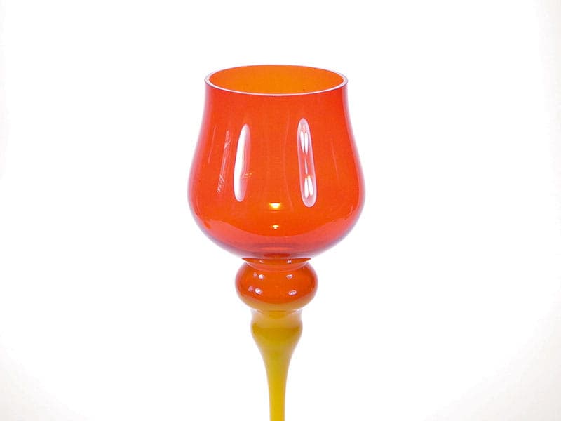 Wazon kielich, pomarańczowy, szkło, proj. Z. Horbowy, Polska, lata 70. - 192219