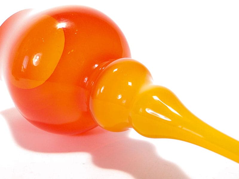 Wazon kielich, pomarańczowy, szkło, proj. Z. Horbowy, Polska, lata 70. - 192225