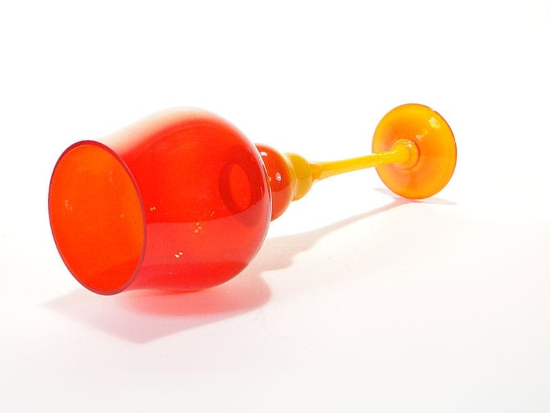 Wazon kielich, pomarańczowy, szkło, proj. Z. Horbowy, Polska, lata 70. - 192221