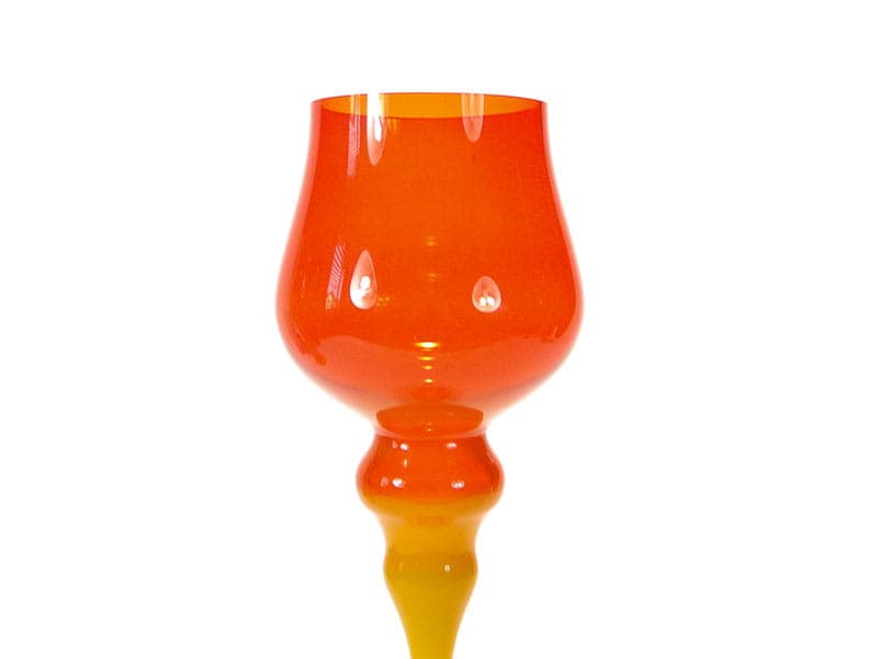 Wazon kielich, pomarańczowy, szkło, proj. Z. Horbowy, Polska, lata 70. - 192226