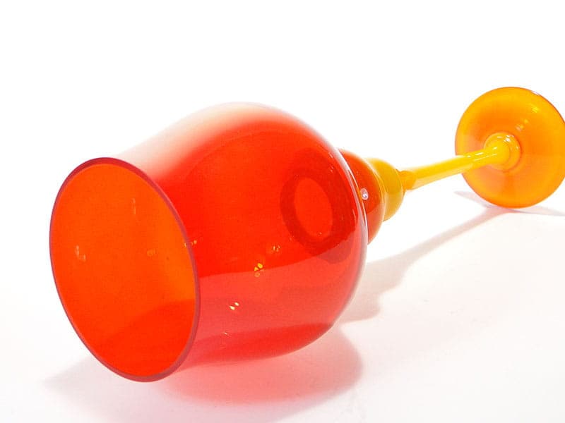 Wazon kielich, pomarańczowy, szkło, proj. Z. Horbowy, Polska, lata 70. - 192222