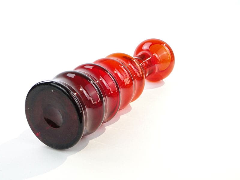 Wazon Żyrafa, szkło maroon, proj. K. Krawczyk, Polska, lata 70. - 192244