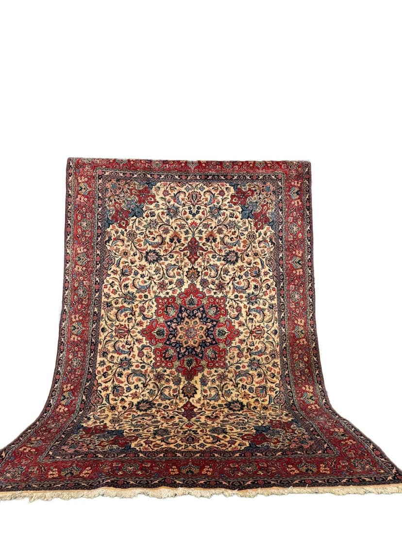 Dywan Isfahan 310x200 cm, beżowy, wełna, Iran