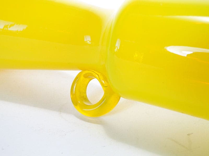 Wazon z uchem, szkło żółty, proj. K. Krawczyk, Polska, lata 70. - 192493