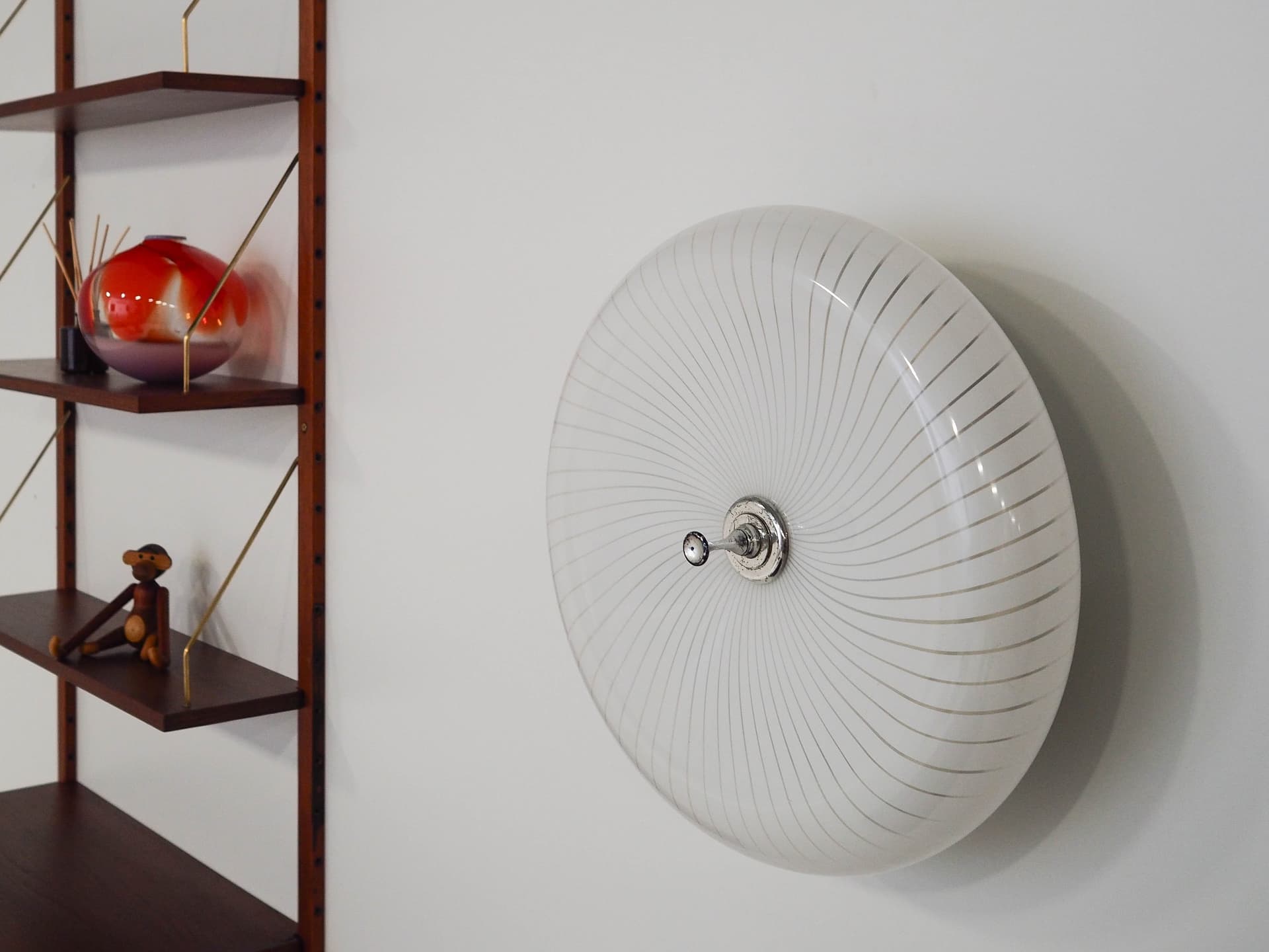 Kinkiet ścienny, biały, plastik, Włochy, lata 70. - 192518