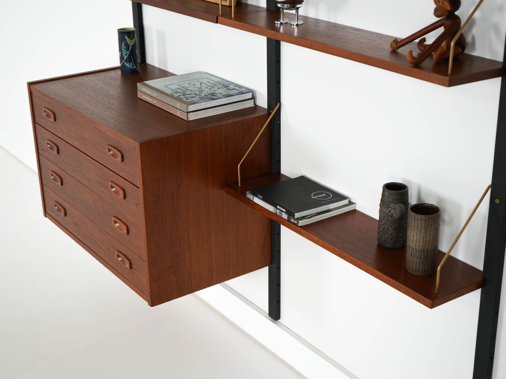 Shelving unit PS System, brown teak, Randers Møbelfabrik, Denmark, 1960s. - 192541