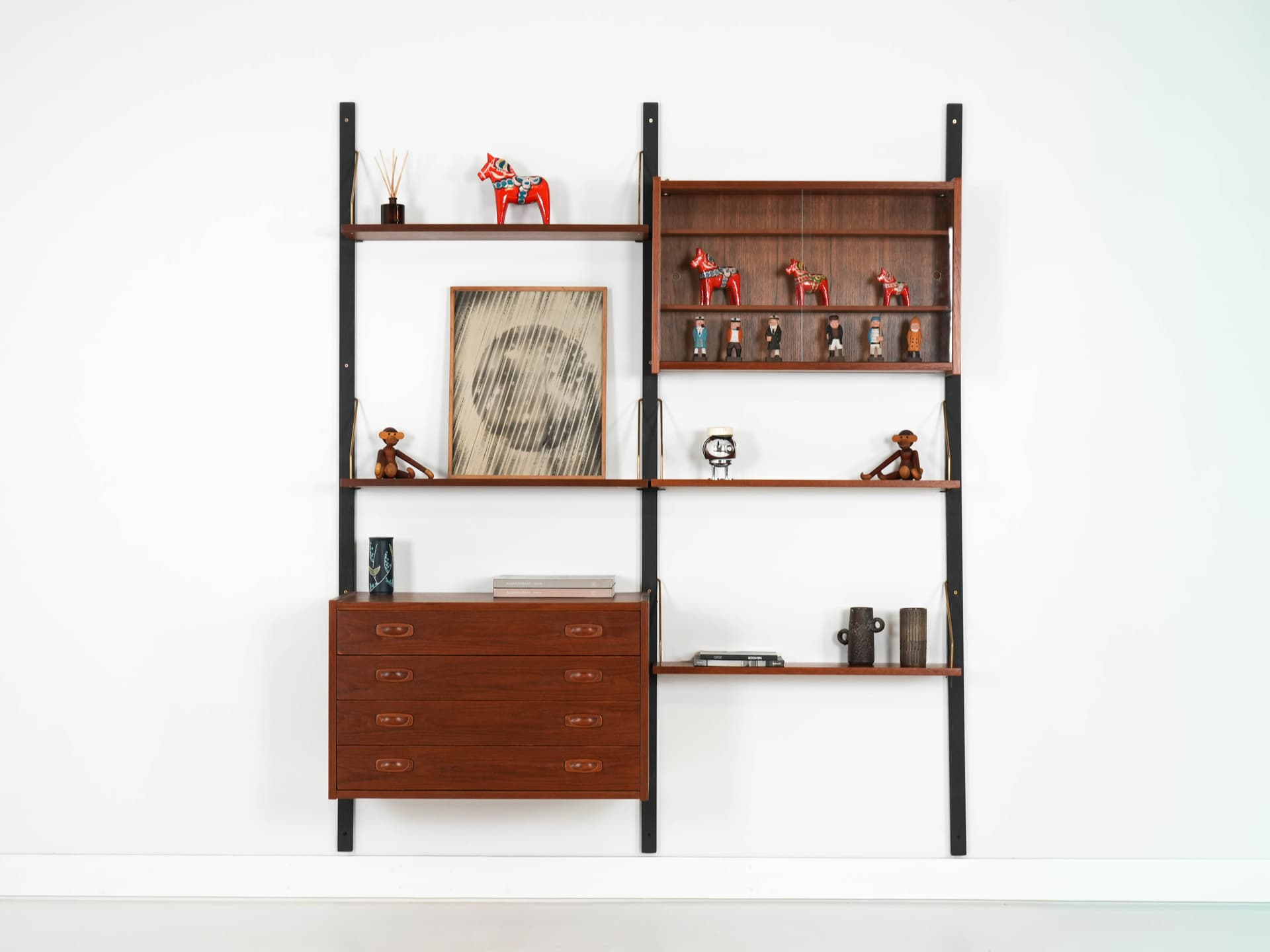 Shelving unit PS System, brown teak, Randers Møbelfabrik, Denmark, 1960s. - 192538