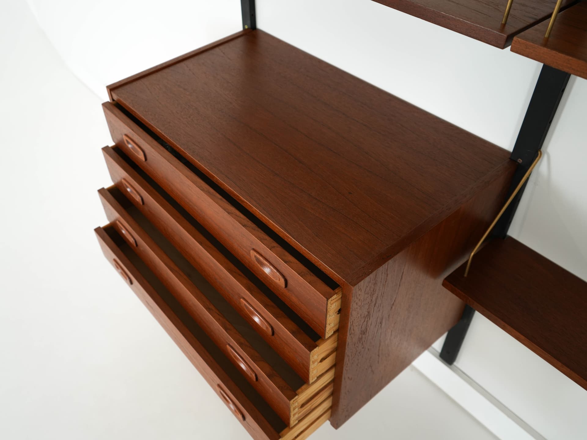Shelving unit PS System, brown teak, Randers Møbelfabrik, Denmark, 1960s. - 192545
