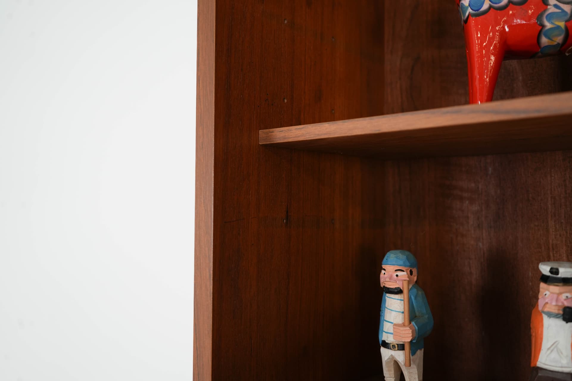 Shelving unit PS System, brown teak, black metal, transparent glass, Randers Møbelfabrik, Denmark, 1960s. - 192564