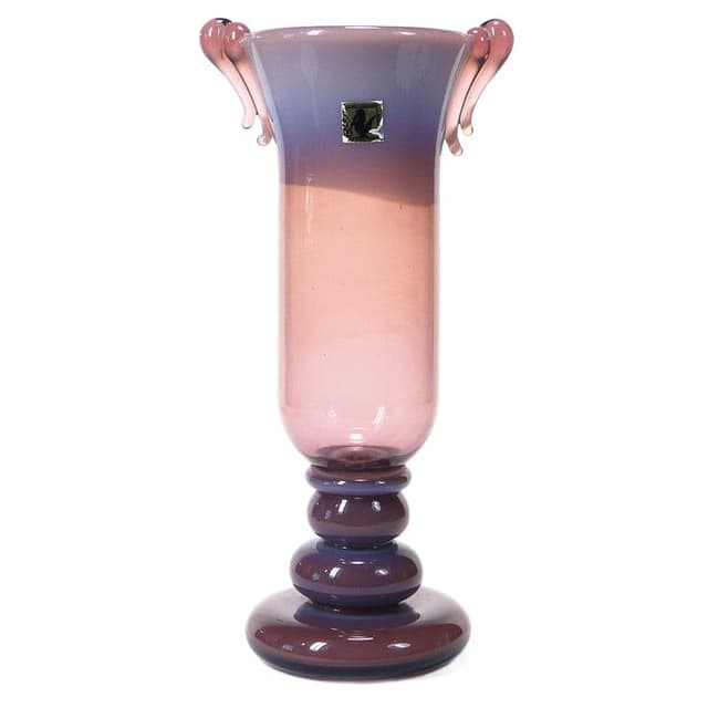Wazon amfora, szkło różowy, proj. J. Słuczan-Orkusz, Polska, lata 70. - WYMIARY