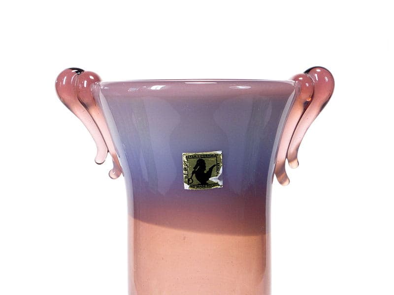 Wazon amfora, szkło różowy, proj. J. Słuczan-Orkusz, Polska, lata 70. - 192596