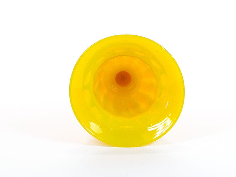 Wazon kielich, żółty, szkło, proj. J. Słuczan-Orkusz, Polska, lata 70. - 192607