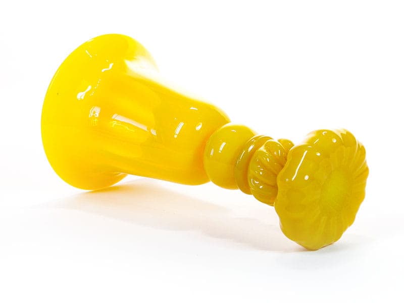 Wazon kielich, żółty, szkło, proj. J. Słuczan-Orkusz, Polska, lata 70. - 192608