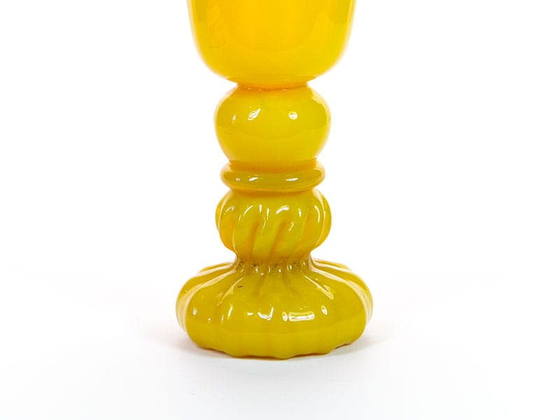 Wazon kielich, żółty, szkło, proj. J. Słuczan-Orkusz, Polska, lata 70. - 192610