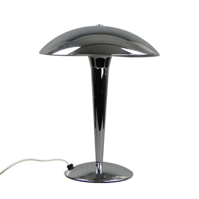 Lampa stołowa Art Deco, metal chrom srebrny, Włochy, lata 80. - WYMIARY