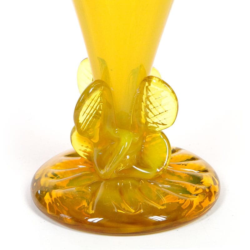 Wazon z kokardą, szkło żółte, proj. J. Słuczan-Orkusz, Polska, lata 70. - 192612