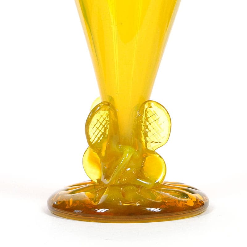 Wazon z kokardą, szkło żółte, proj. J. Słuczan-Orkusz, Polska, lata 70. - 192614