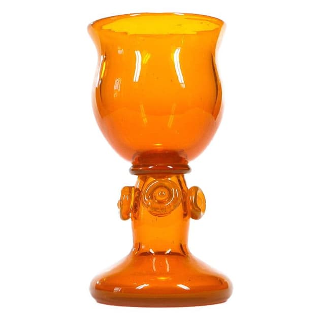 Wazon artystyczny, orange, szkło, proj. J. Słuczan-Orkusz, Polska, lata 70. - WYMIARY