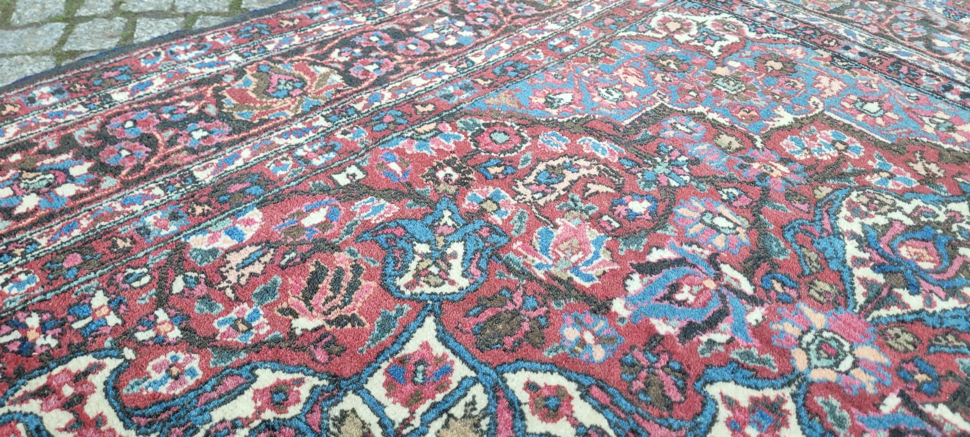 Dywan Meshed, granatowy, wełna, Iran, początek XX w., 235x146 cm - 192642