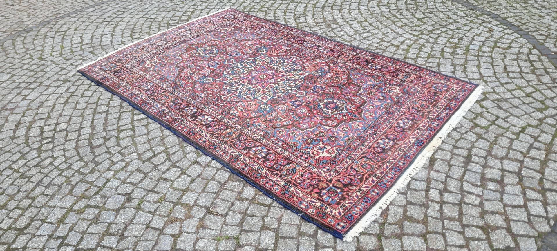 Dywan Meshed, granatowy, wełna, Iran, początek XX w., 235x146 cm - 192635