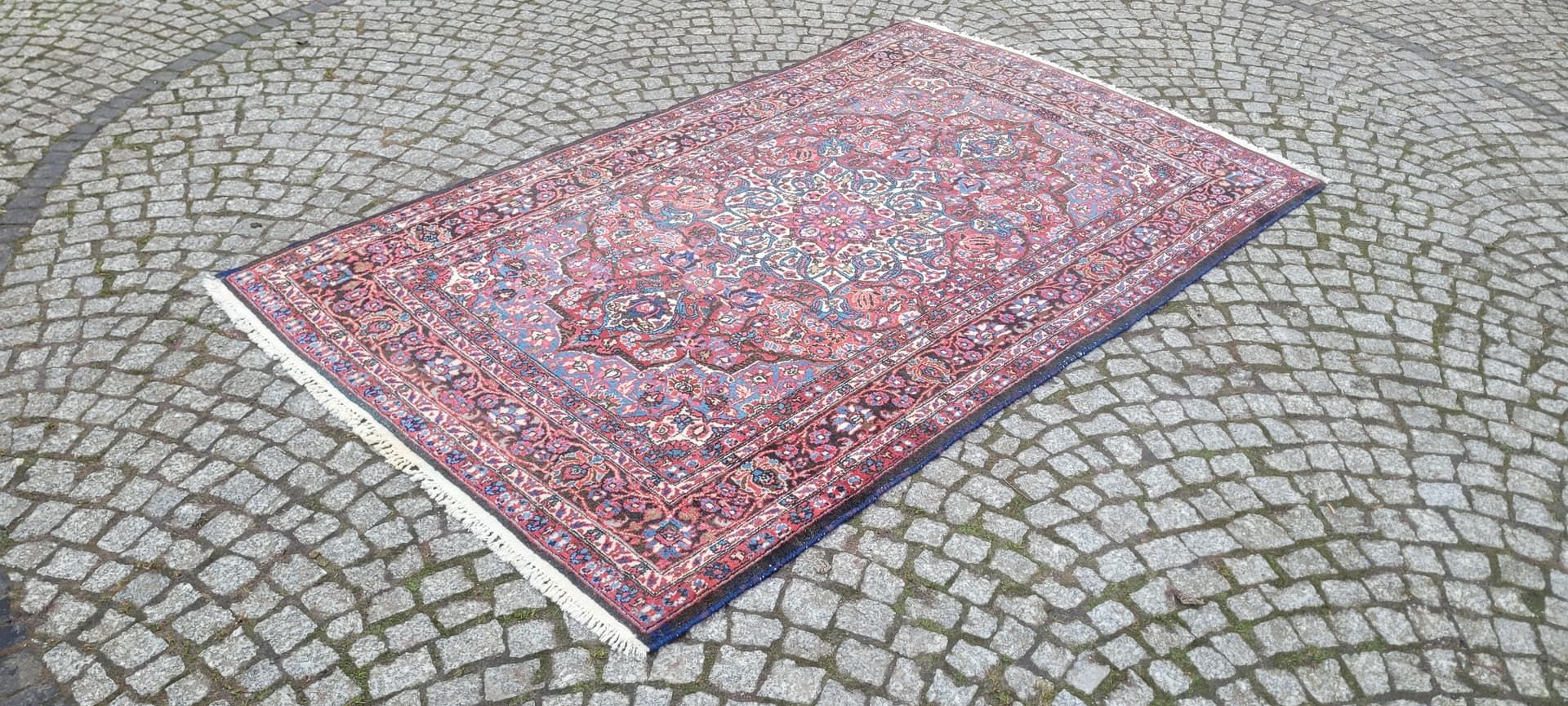 Dywan Meshed, granatowy, wełna, Iran, początek XX w., 235x146 cm - 192644