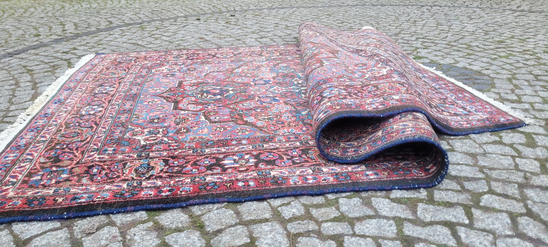 Dywan Meshed, granatowy, wełna, Iran, początek XX w., 235x146 cm - 192640