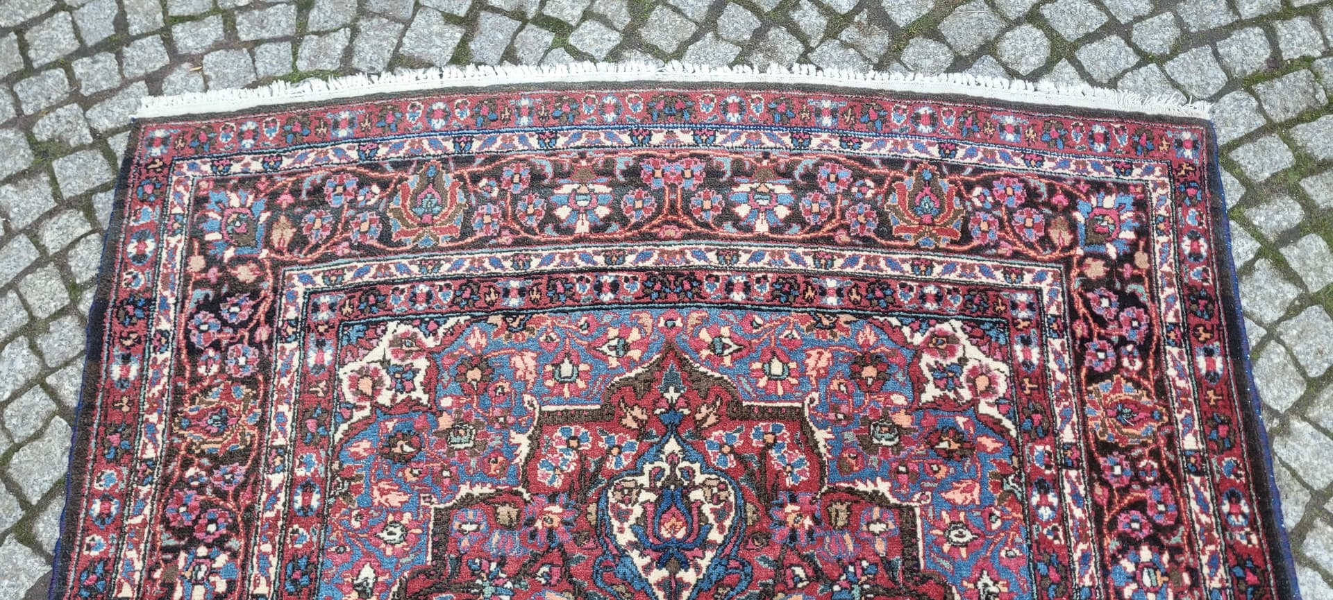 Dywan Meshed, granatowy, wełna, Iran, początek XX w., 235x146 cm - 192638