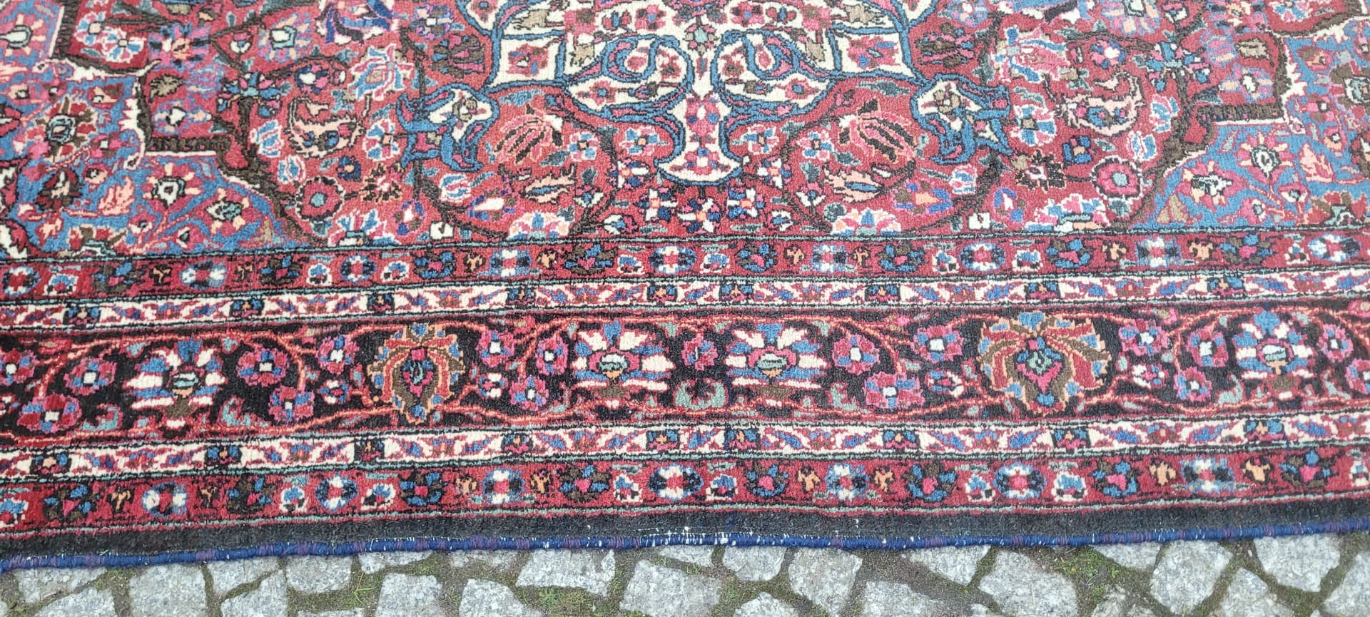 Dywan Meshed, granatowy, wełna, Iran, początek XX w., 235x146 cm - 192646