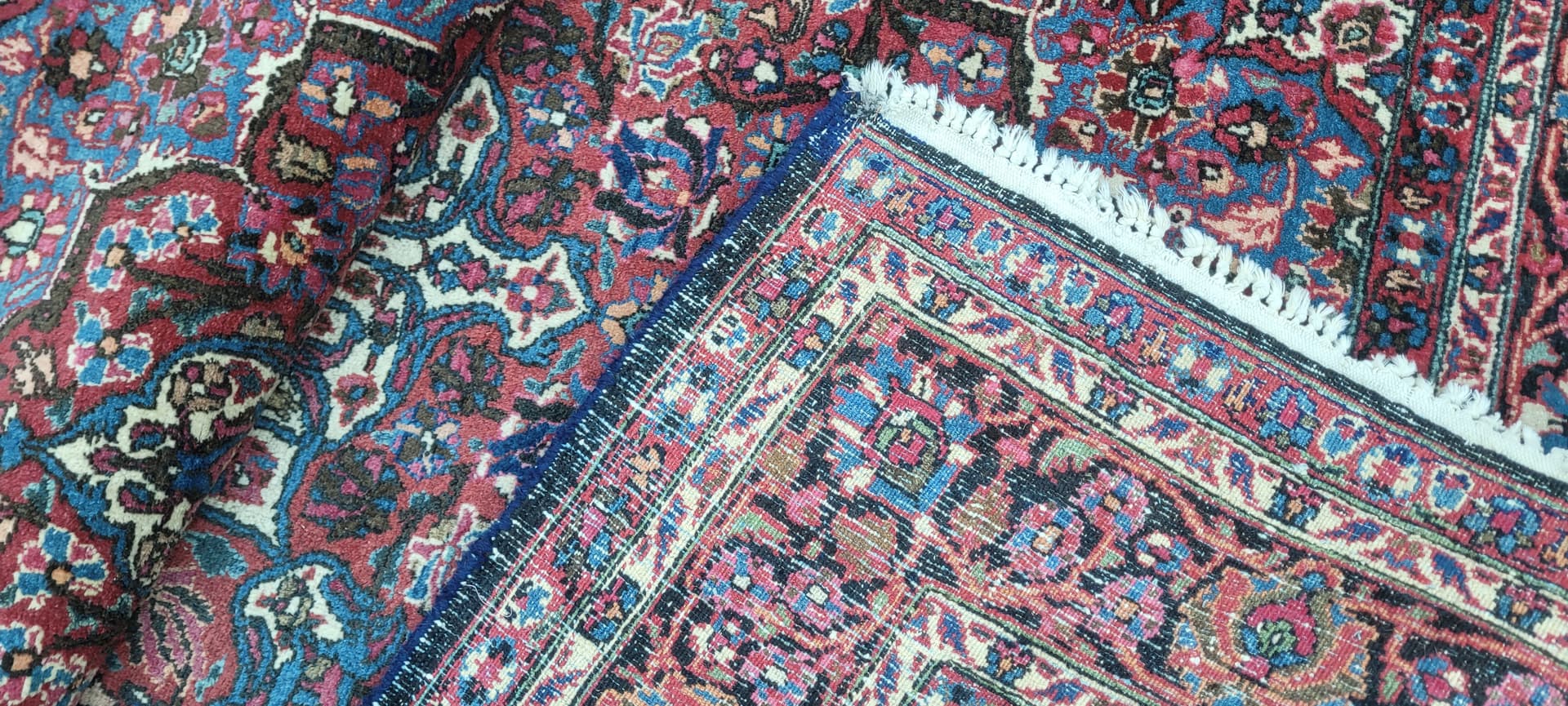 Dywan Meshed, granatowy, wełna, Iran, początek XX w., 235x146 cm - 192641