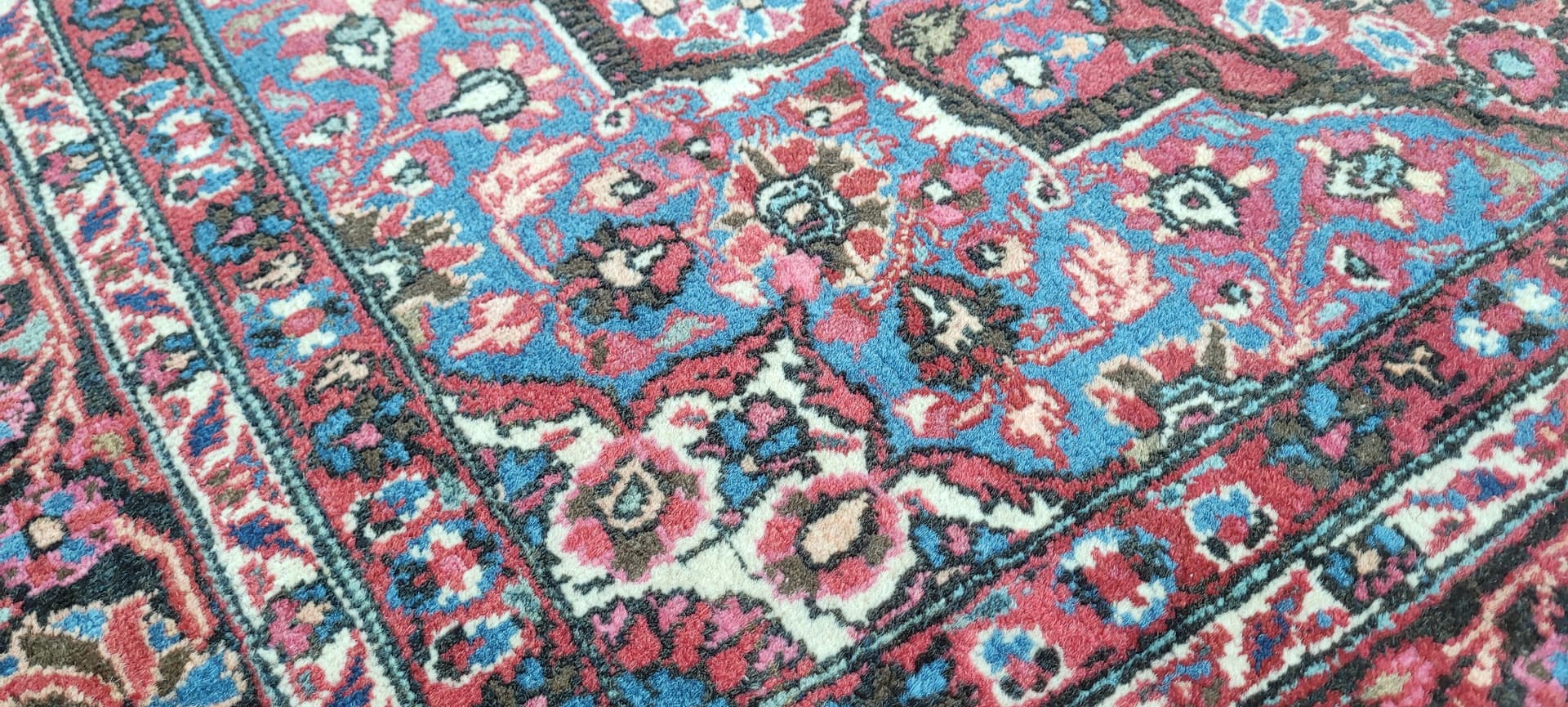 Dywan Meshed, granatowy, wełna, Iran, początek XX w., 235x146 cm - 192643