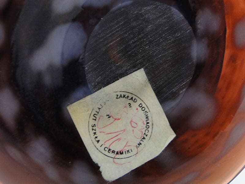 Wazon, szkło fiolet, proj. M. Jakubas, Polska, lata 70. - 192649