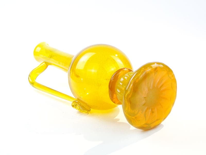 Amfora, szkło żółte, proj. J. Słuczan-Orkusz, Polska, lata 70. - 192656