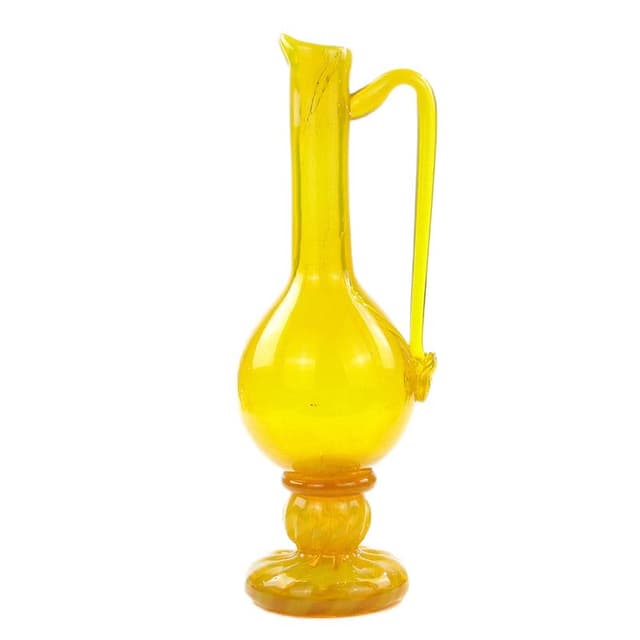 Amfora, szkło żółte, proj. J. Słuczan-Orkusz, Polska, lata 70. - WYMIARY