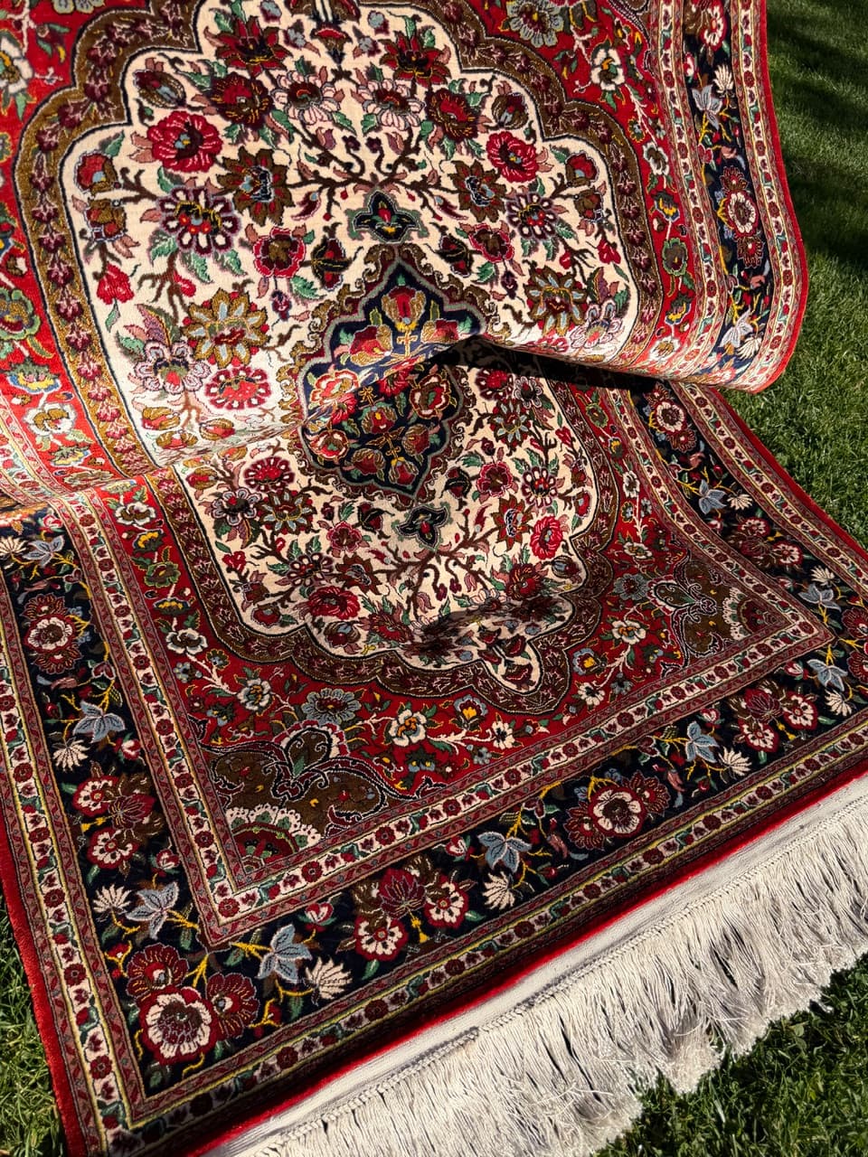 Rug Ghoum, 180x100 cm, multicolor silk, Iran - 192694