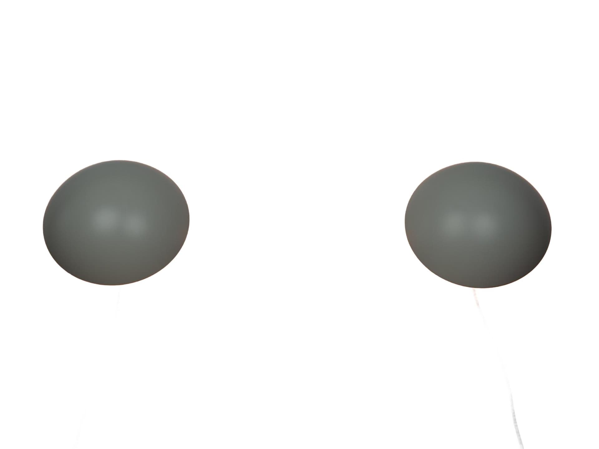 Pair of wall sconces PH Hat, grey metal, by P. Henningsen, Louis Poulsen, Denmark, 1970s.