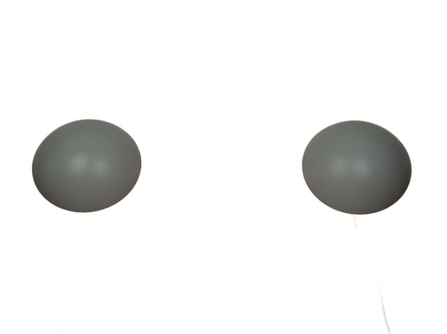 Pair of wall sconces PH Hat, grey metal, by P. Henningsen, Louis Poulsen, Denmark, 1970s. - DIMENSION