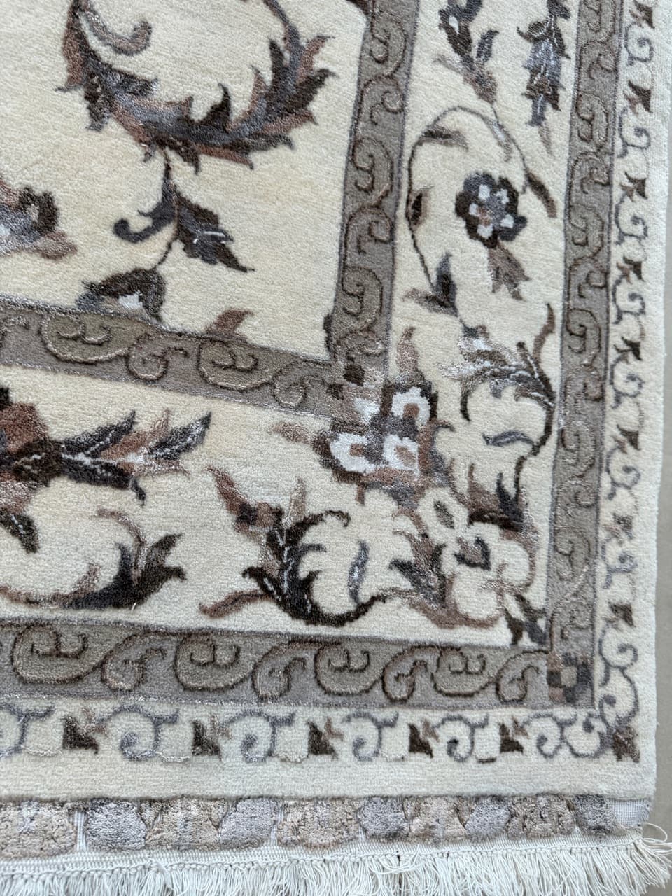 Dywan Ghoum, 245x170 cm, ivory white, wełna kaszmirowa jedwab, Indie - 192748