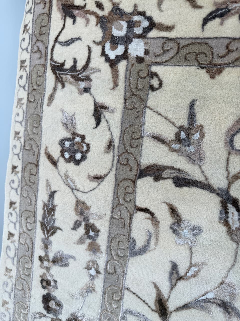 Dywan Ghoum, 245x170 cm, ivory white, wełna kaszmirowa jedwab, Indie - 192740