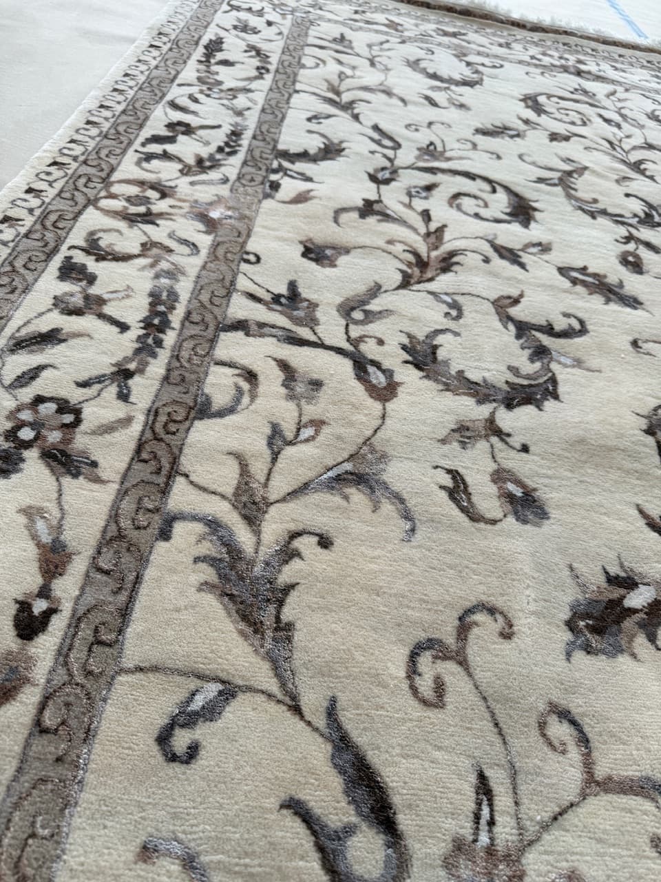 Dywan Ghoum, 245x170 cm, ivory white, wełna kaszmirowa jedwab, Indie - 192742