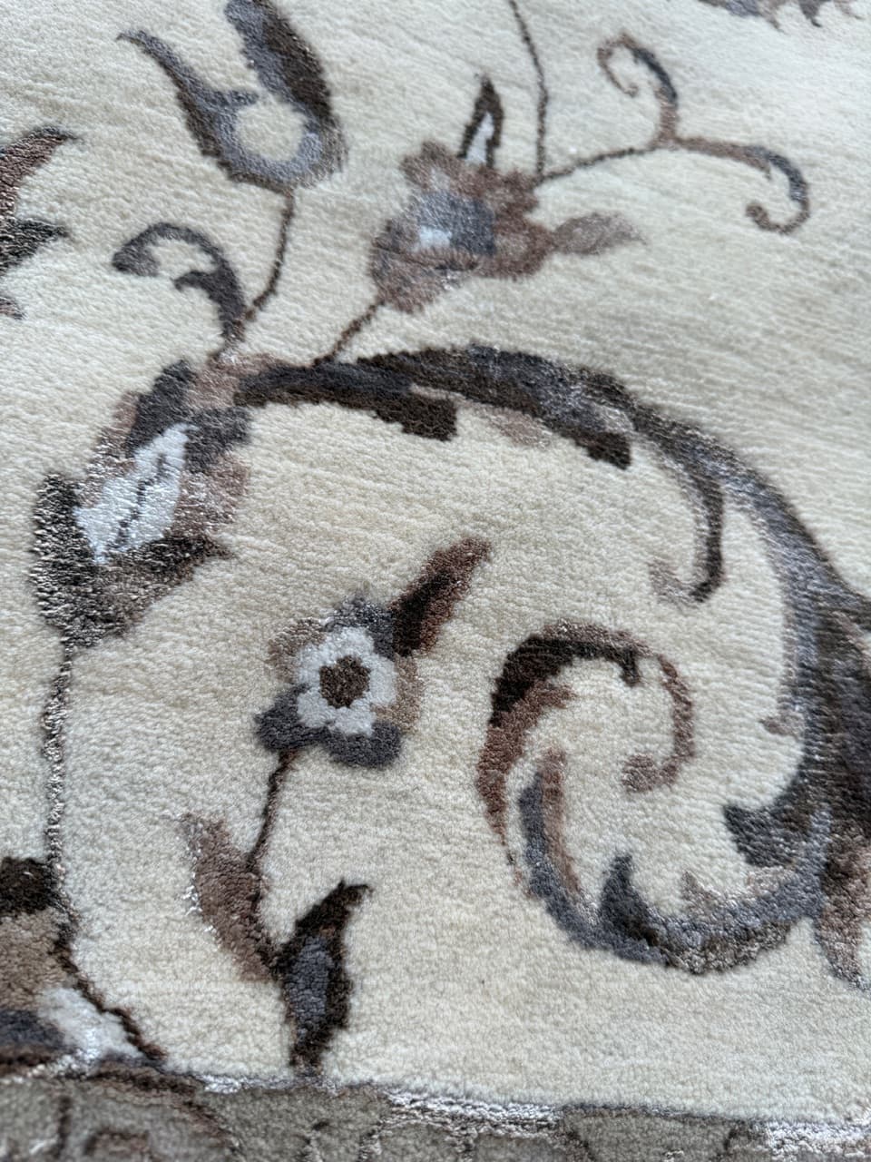 Dywan Ghoum, 245x170 cm, ivory white, wełna kaszmirowa jedwab, Indie - 192743